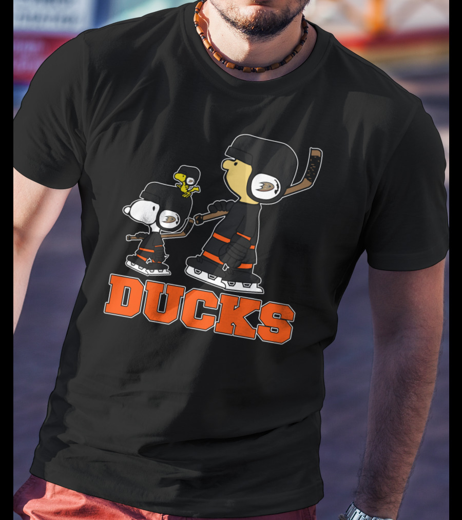 Snoopy And Woodstock Anaheim Ducks Hockey Fans T-Shirt