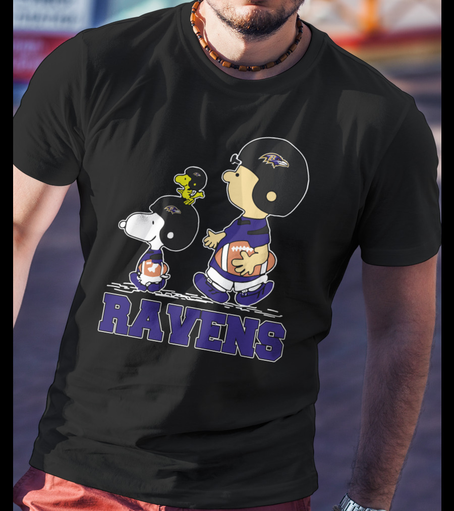Snoopy And Friends Ravens Football Baltimore Fans T-Shirt