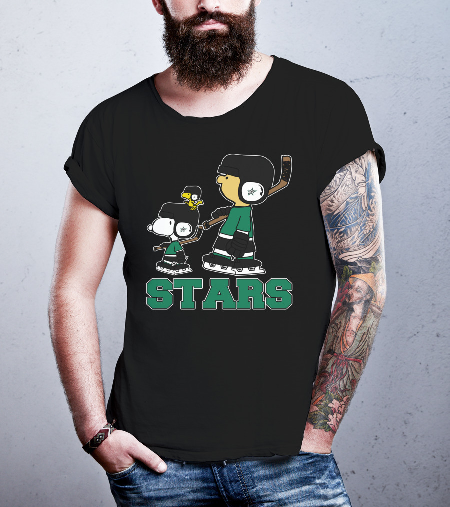 Snoopy Woodstock Dallas Stars Hockey Fans T-Shirt