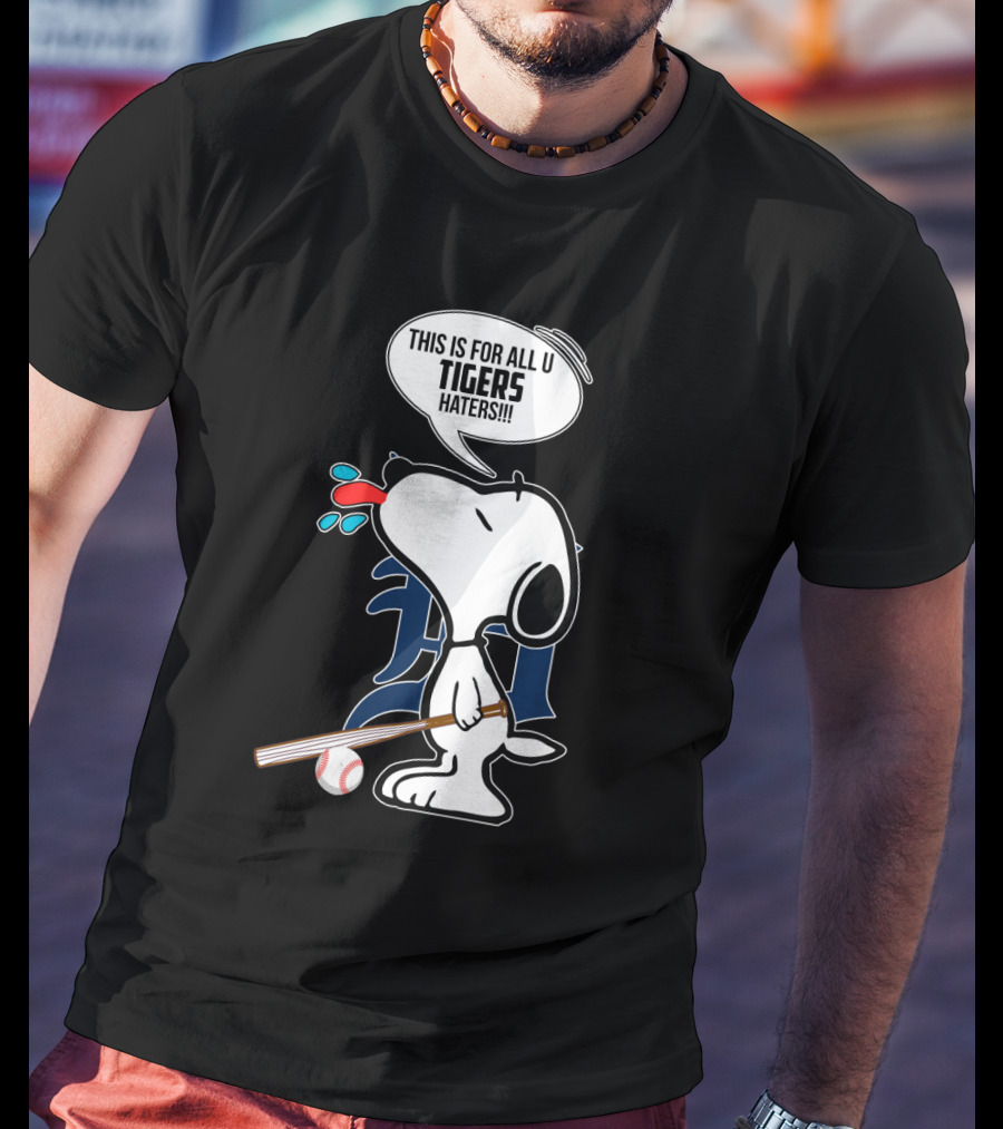 Snoopy Detroit Tigers Haters Baseball Fan T-Shirt
