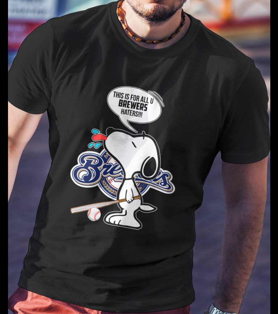 Snoopy Brewers Haters Baseball Milwaukee Fans T-Shirt