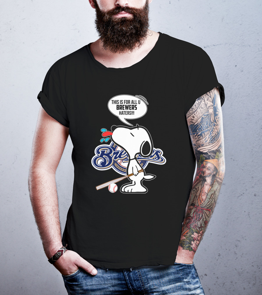 Snoopy Brewers Haters Baseball Milwaukee Fans T-Shirt