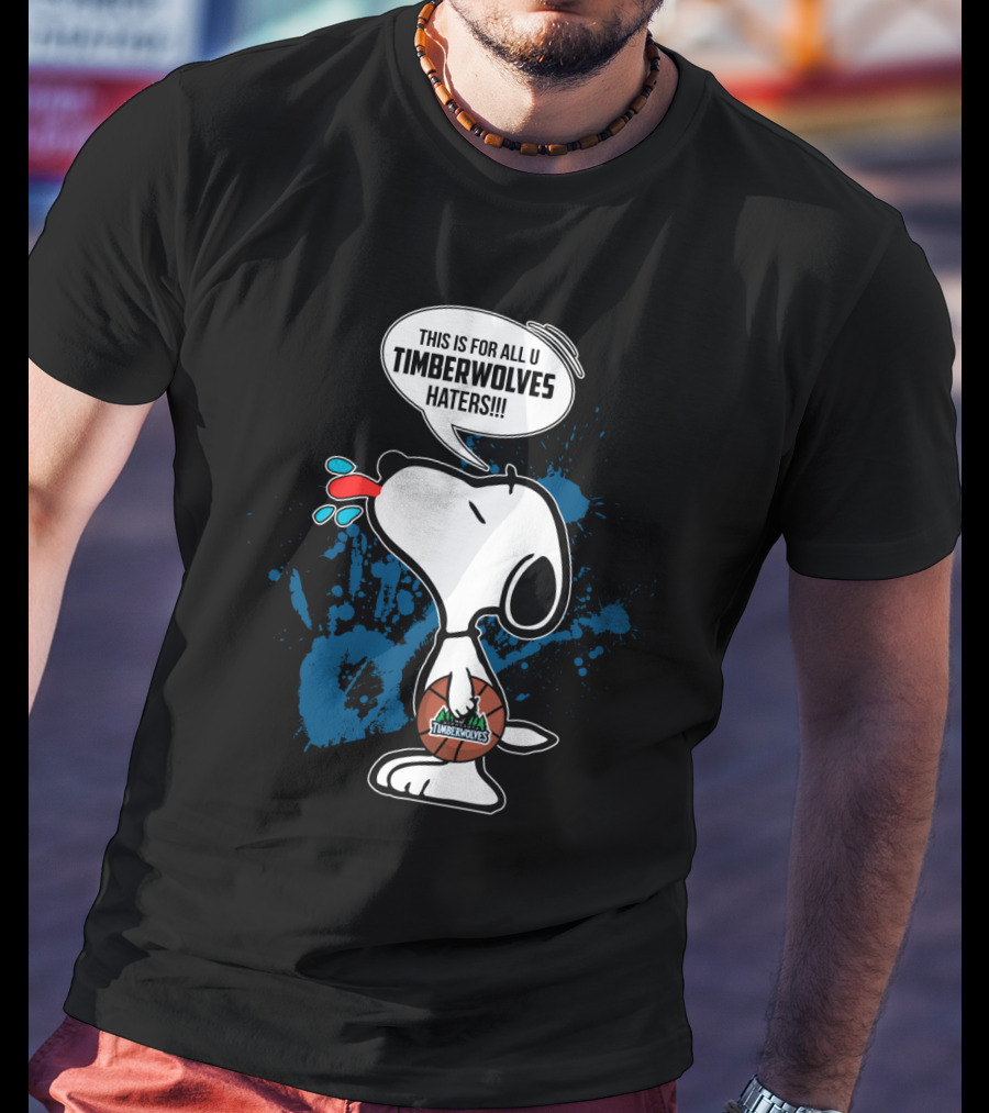 Snoopy Timberwolves Haters Throwback T-Shirt