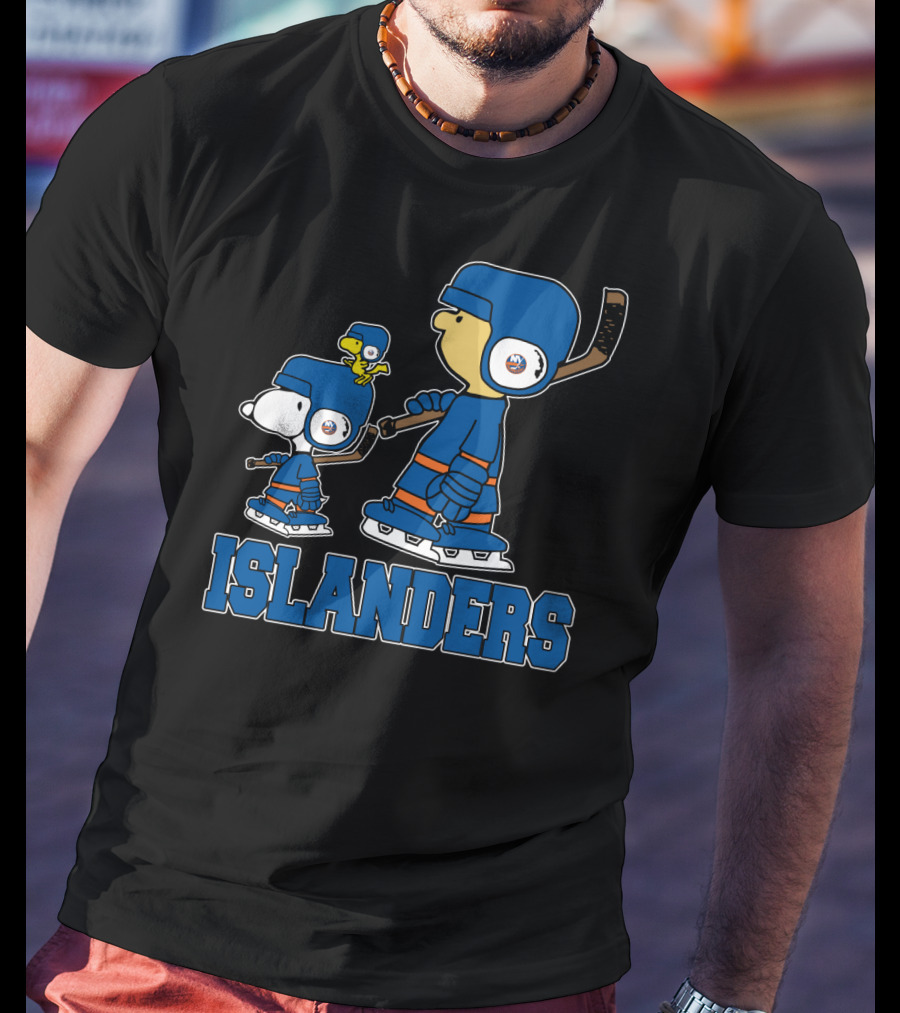 Snoopy Islanders Hockey Fans Peanuts Theme T-Shirt