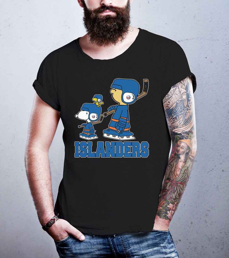 Snoopy Islanders Hockey Fans Peanuts Theme T-Shirt