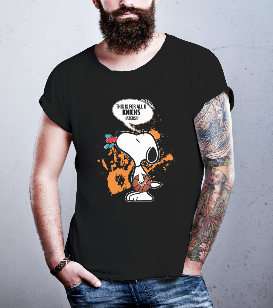 Snoopy Knicks Haters Basketball Fan Statement T-Shirt