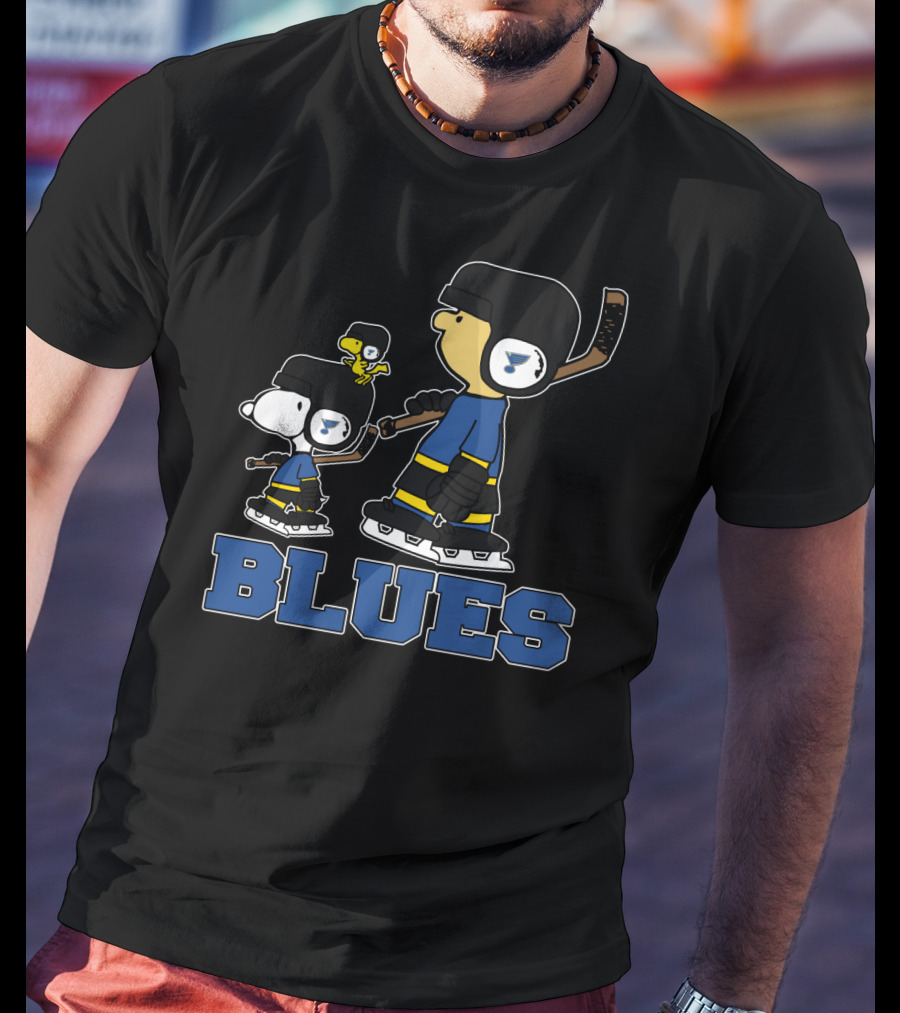 Snoopy Charlie Brown St. Louis Blues Hockey Fans T-Shirt