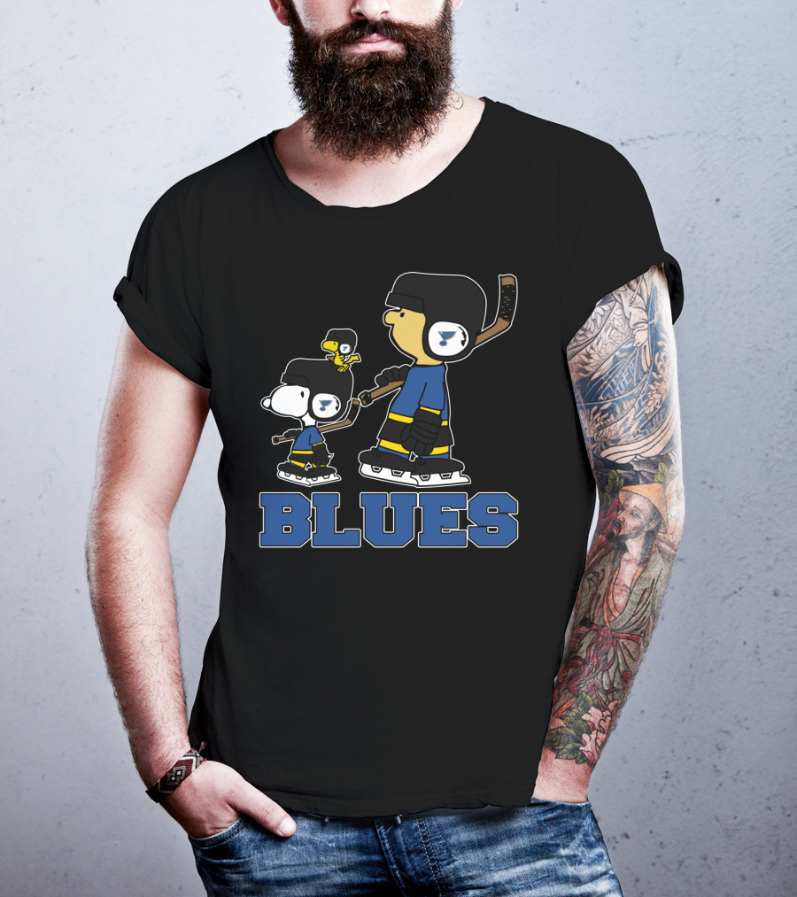 Snoopy Charlie Brown St. Louis Blues Hockey Fans T-Shirt