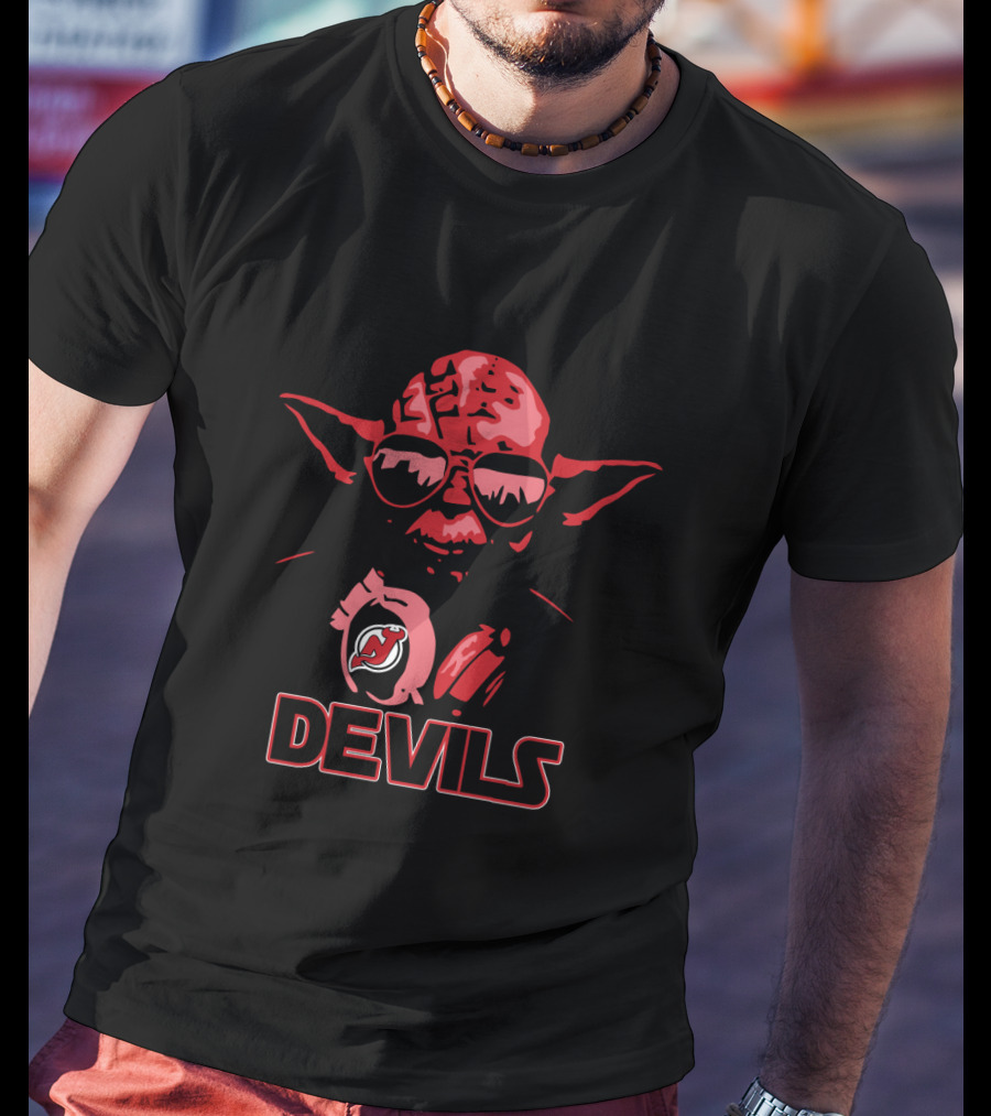 Yoda Star Wars New Jersey Devils Fans NHL Crossover Jedi Supporter T-Shirt
