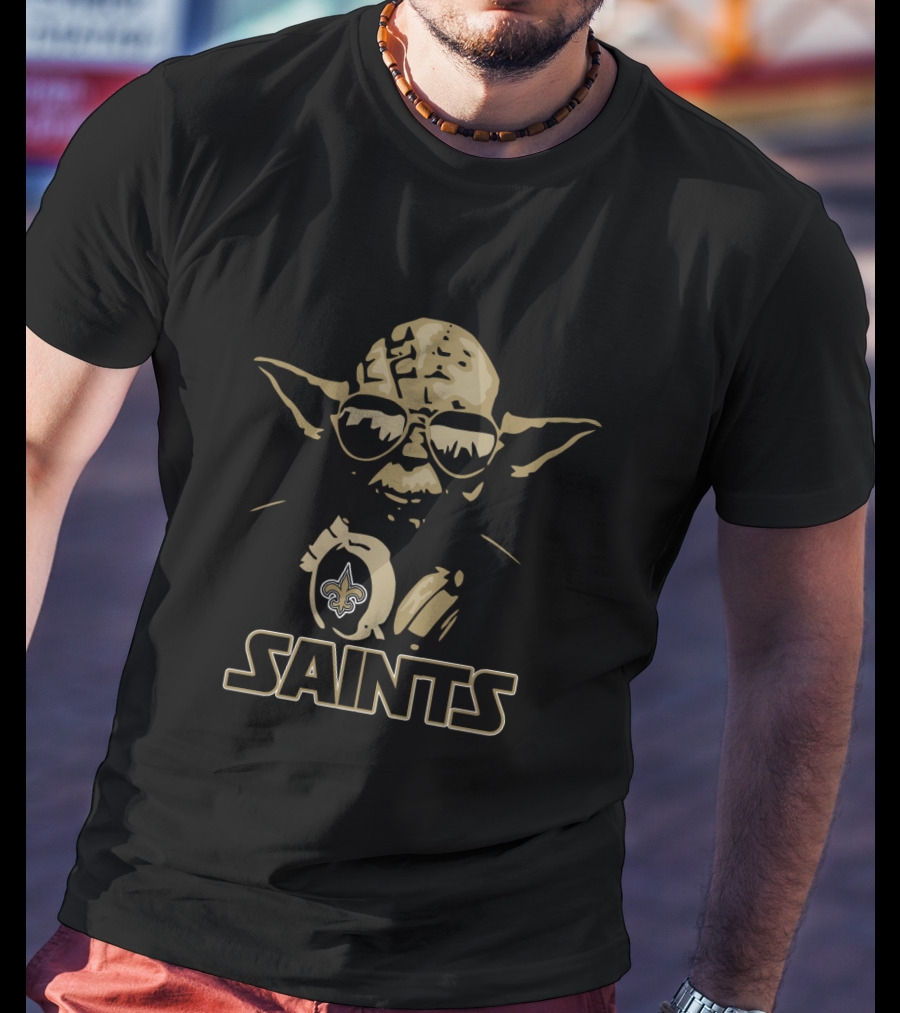 Yoda New Orleans Saints Fans Star Wars Crossover T-Shirt