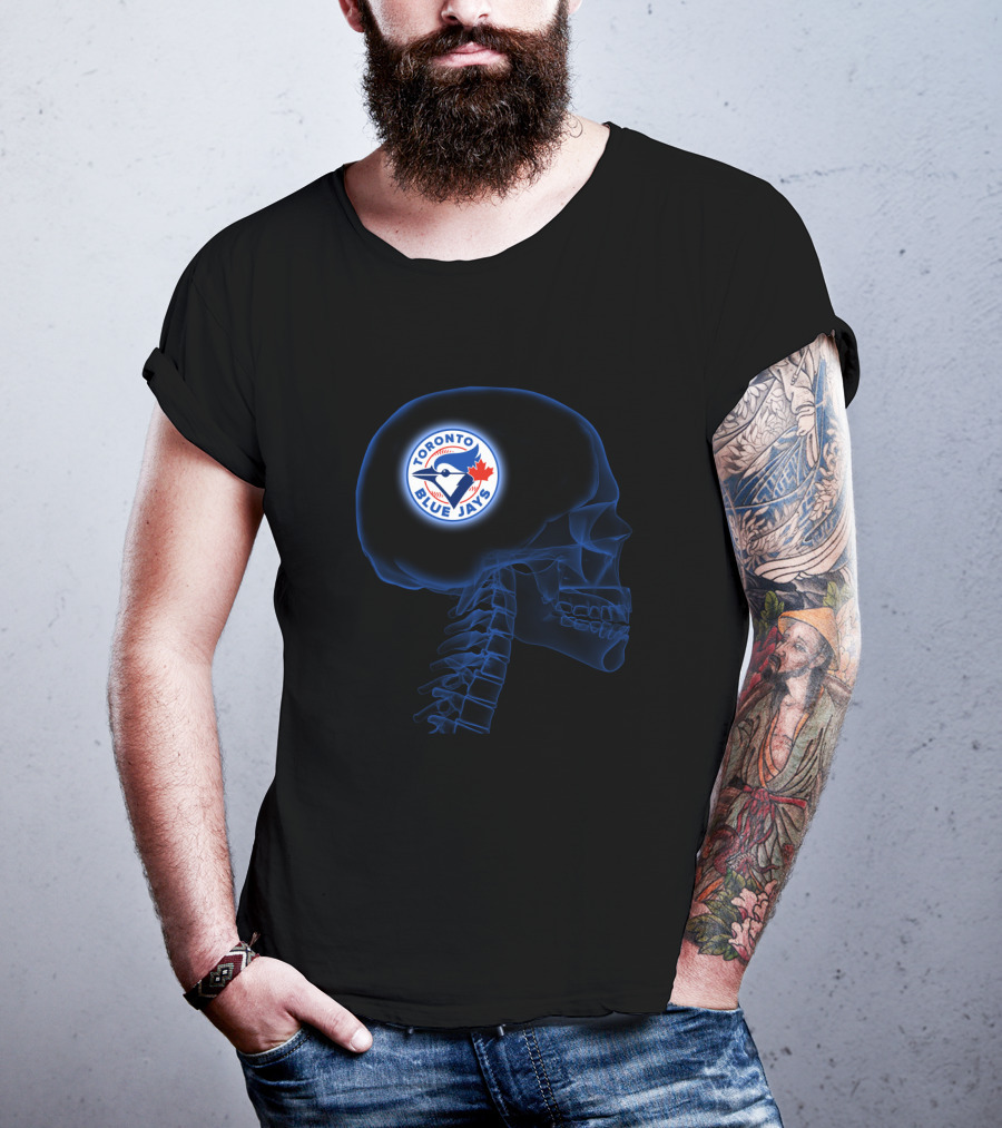 Toronto Blue Jays Skull Brain Halloween T-Shirt