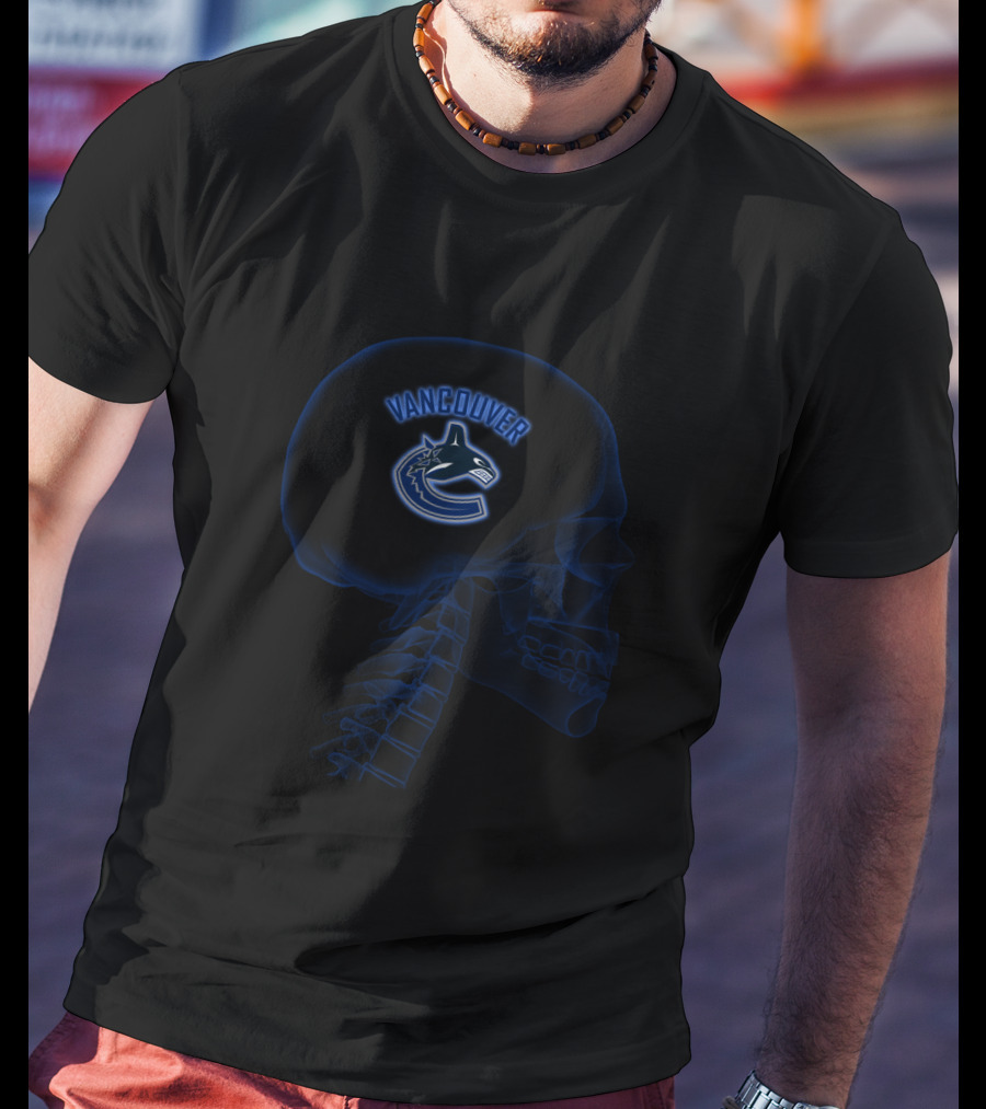 Vancouver Canucks Brain Skull Halloween T-Shirt