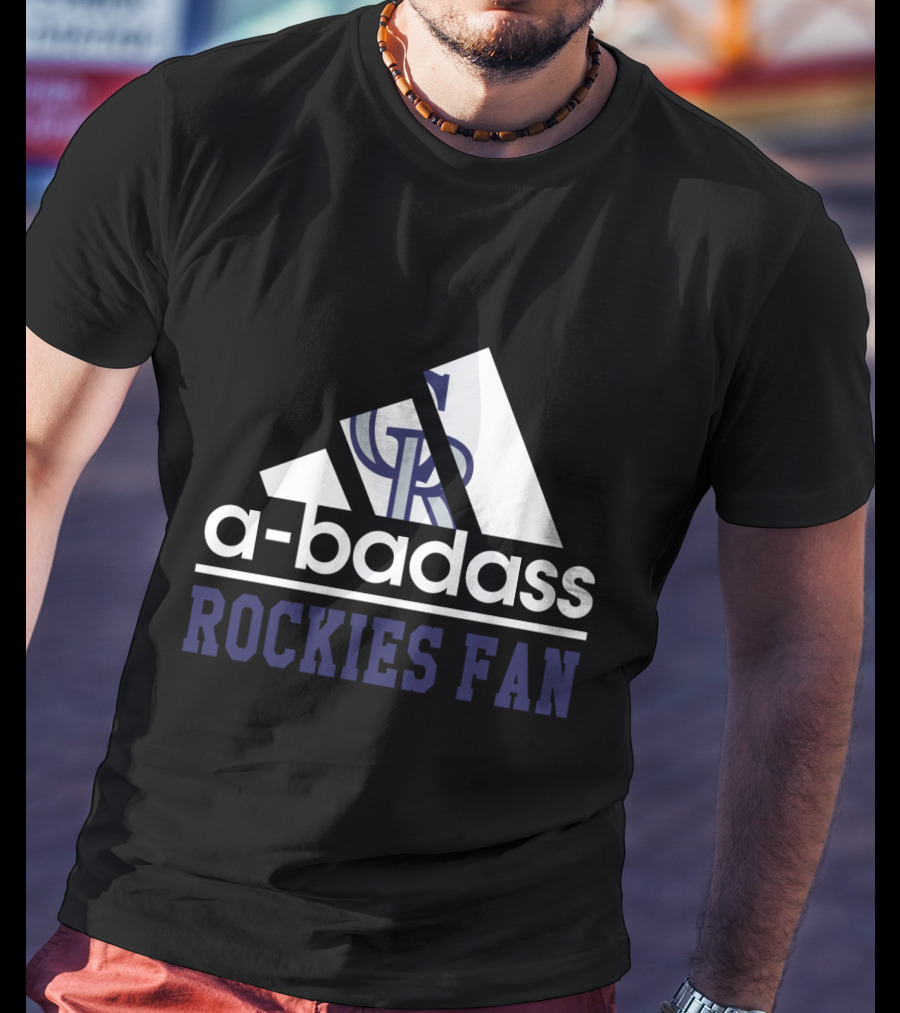 Colorado Rockies GR Logo A-Badass Rockies Fan T-Shirt