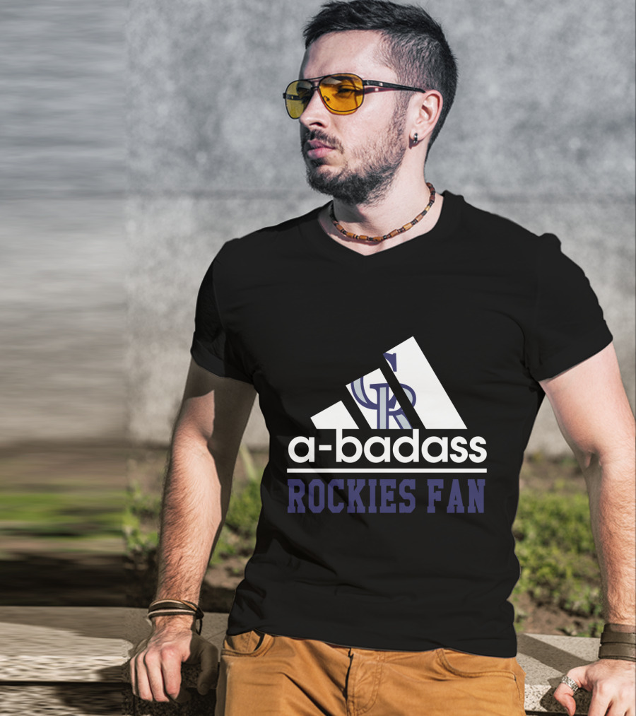 Colorado Rockies GR Logo A-Badass Rockies Fan T-Shirt