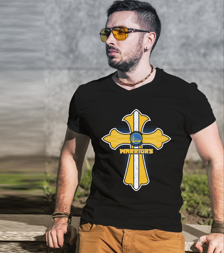 Golden State Warriors Logo On Cross T-Shirt