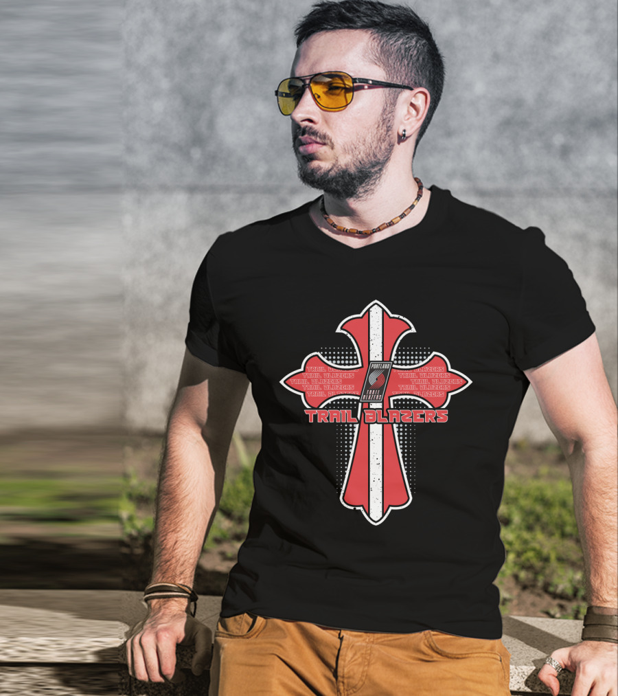 Trail Blazers Portland Cross Iconic Symbol T-Shirt