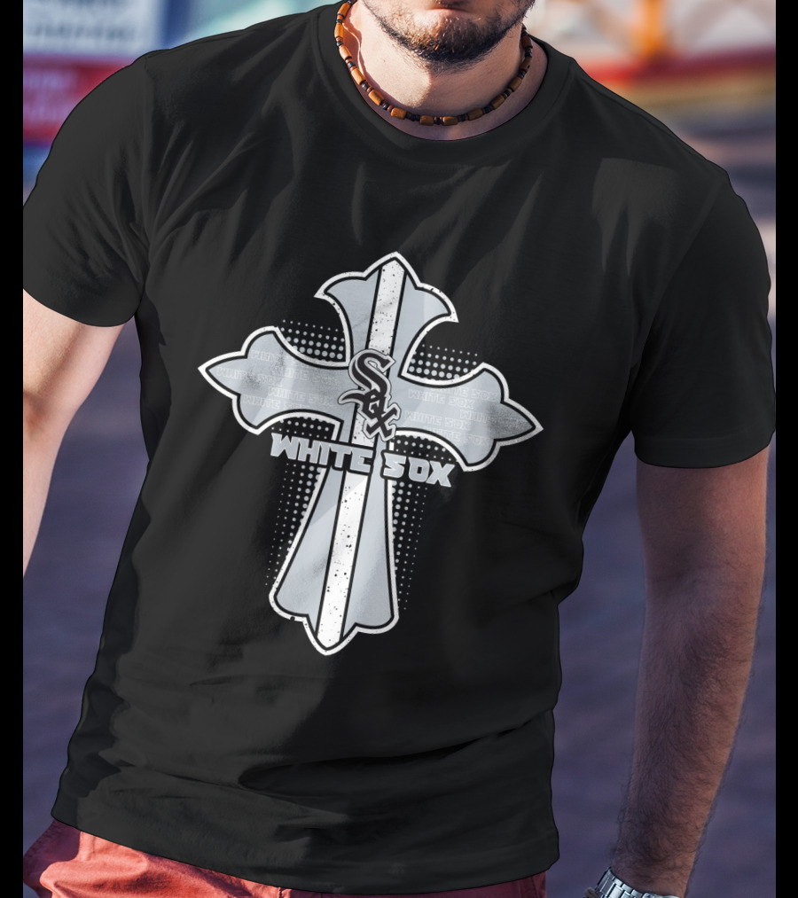 White Sox Cross With Chicago Fan Faith Symbol T-Shirt