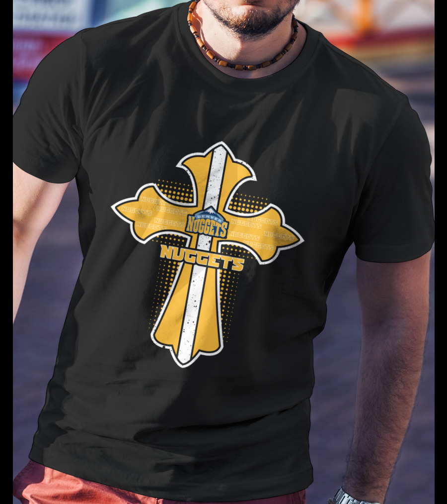 Denver Nuggets Fans Cross With Nuggets T-Shirt