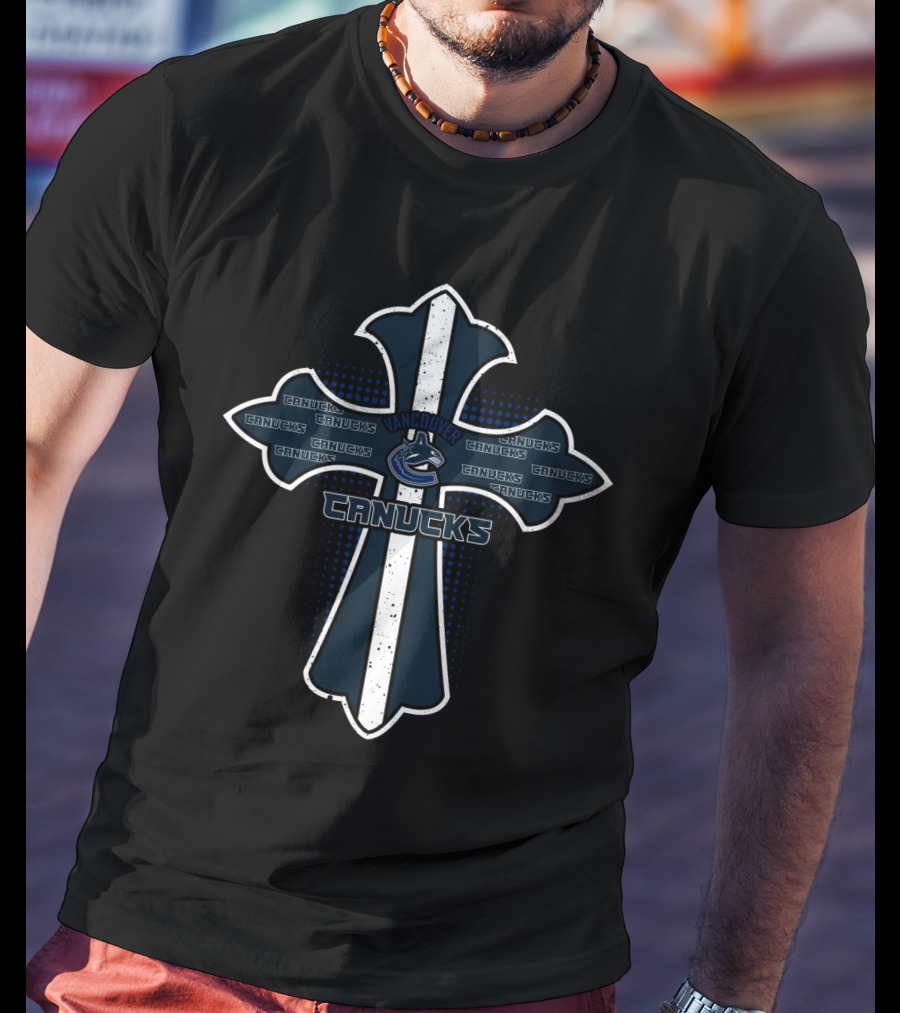 Vancouver Canucks Cross Logo Christian Fans Support T-Shirt