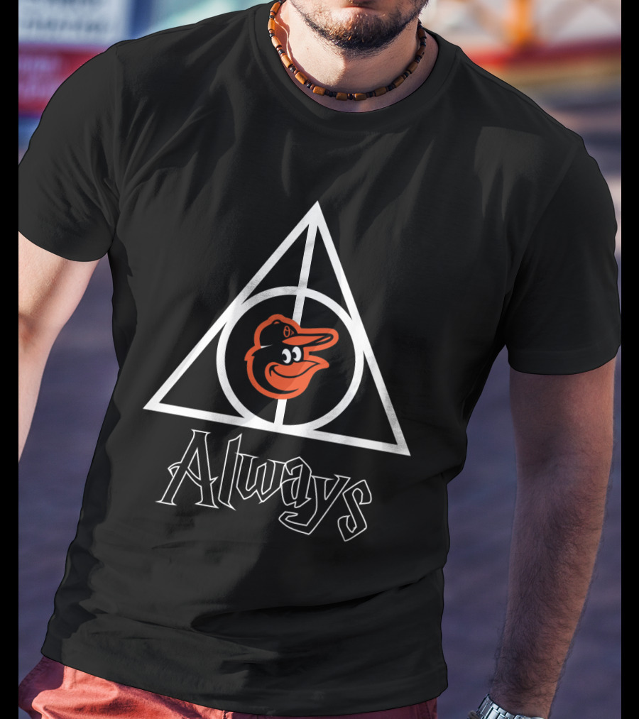 Always Deathly Hallows Baltimore Orioles Logo Combination T-Shirt