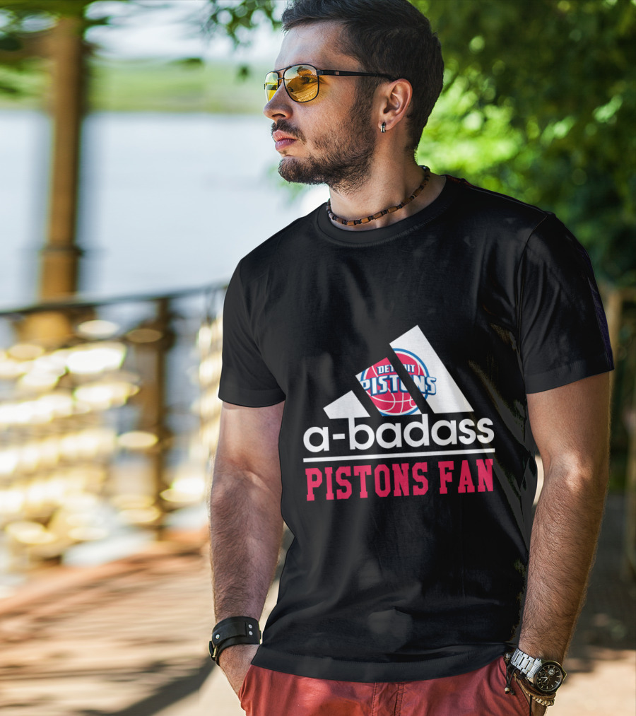 Detroit Pistons Logo A-Badass Pistons Fan T-Shirt