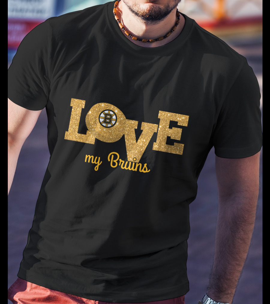 Glitter Love My Bruins Boston Fans T-Shirt