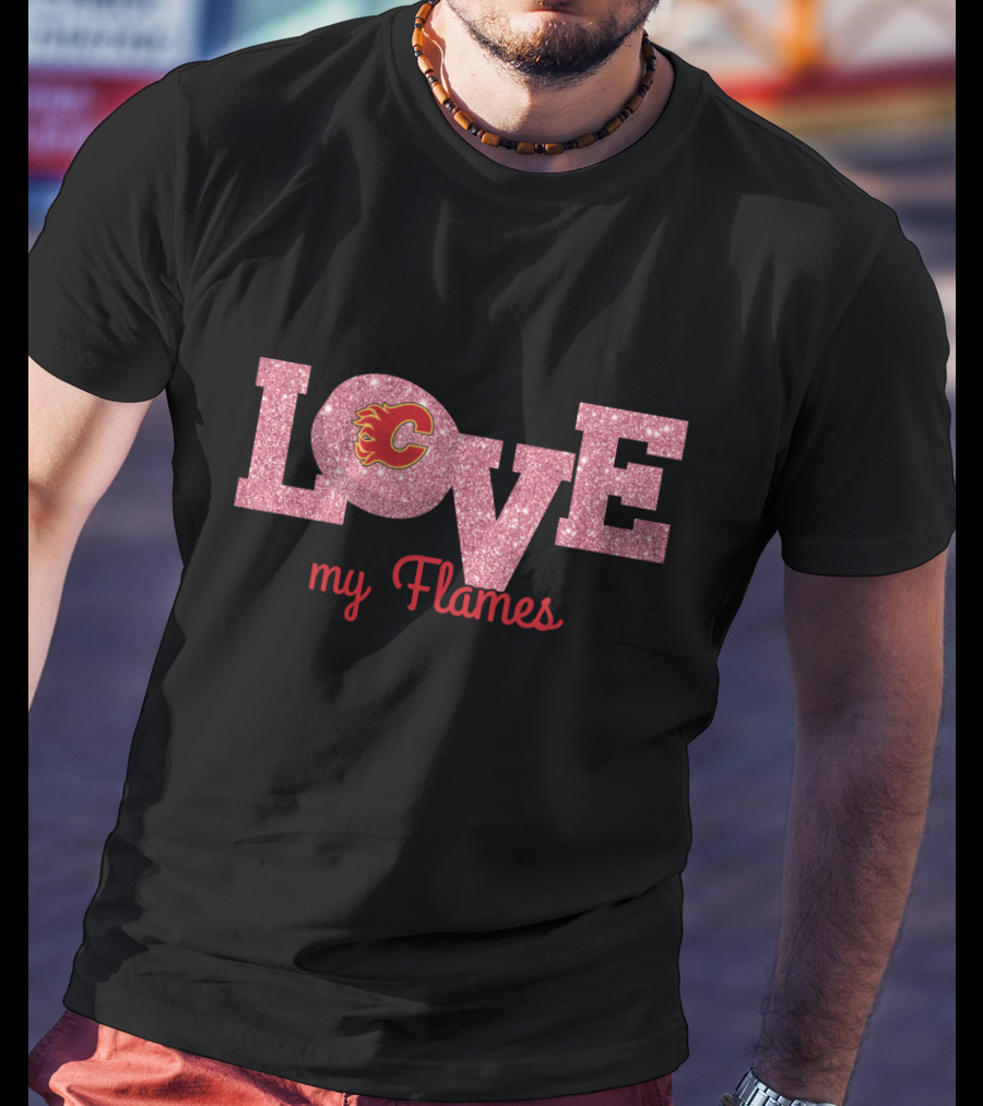 Calgary Flames Glitter Love My Flames T-Shirt