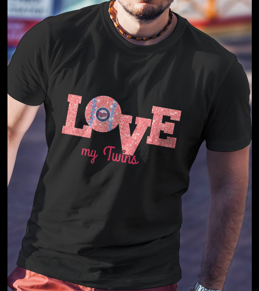 Glitter Love My Twins Minnesota Twins Fans T-Shirt