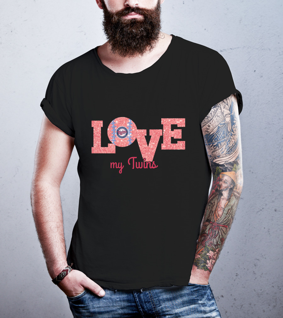 Glitter Love My Twins Minnesota Twins Fans T-Shirt