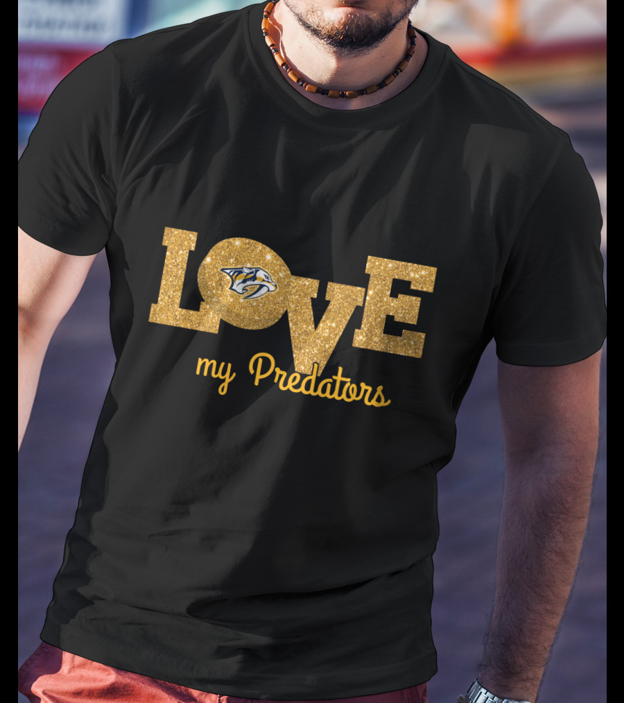 My Nashville Predators Love Glitter Display T-Shirt