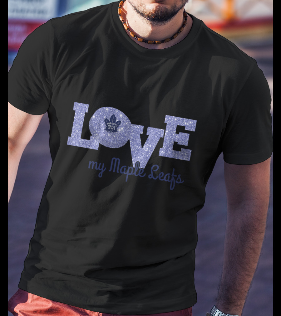 Toronto Maple Leafs Glitter Love My Maple Leafs T-Shirt