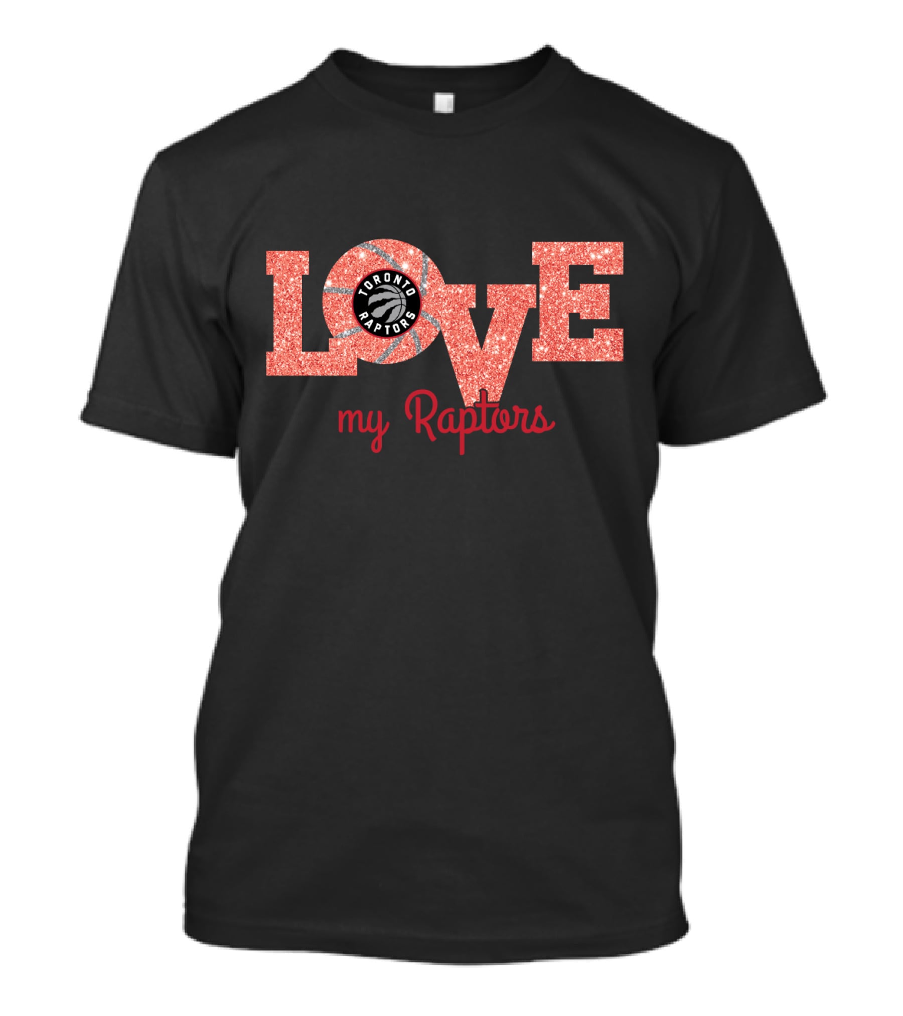 Toronto Raptors Love My Raptors Glitter T-Shirt