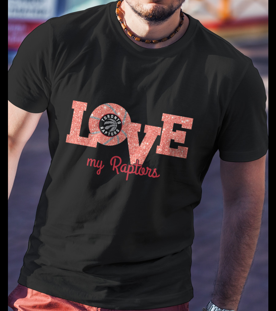 Toronto Raptors Love My Raptors Glitter T-Shirt