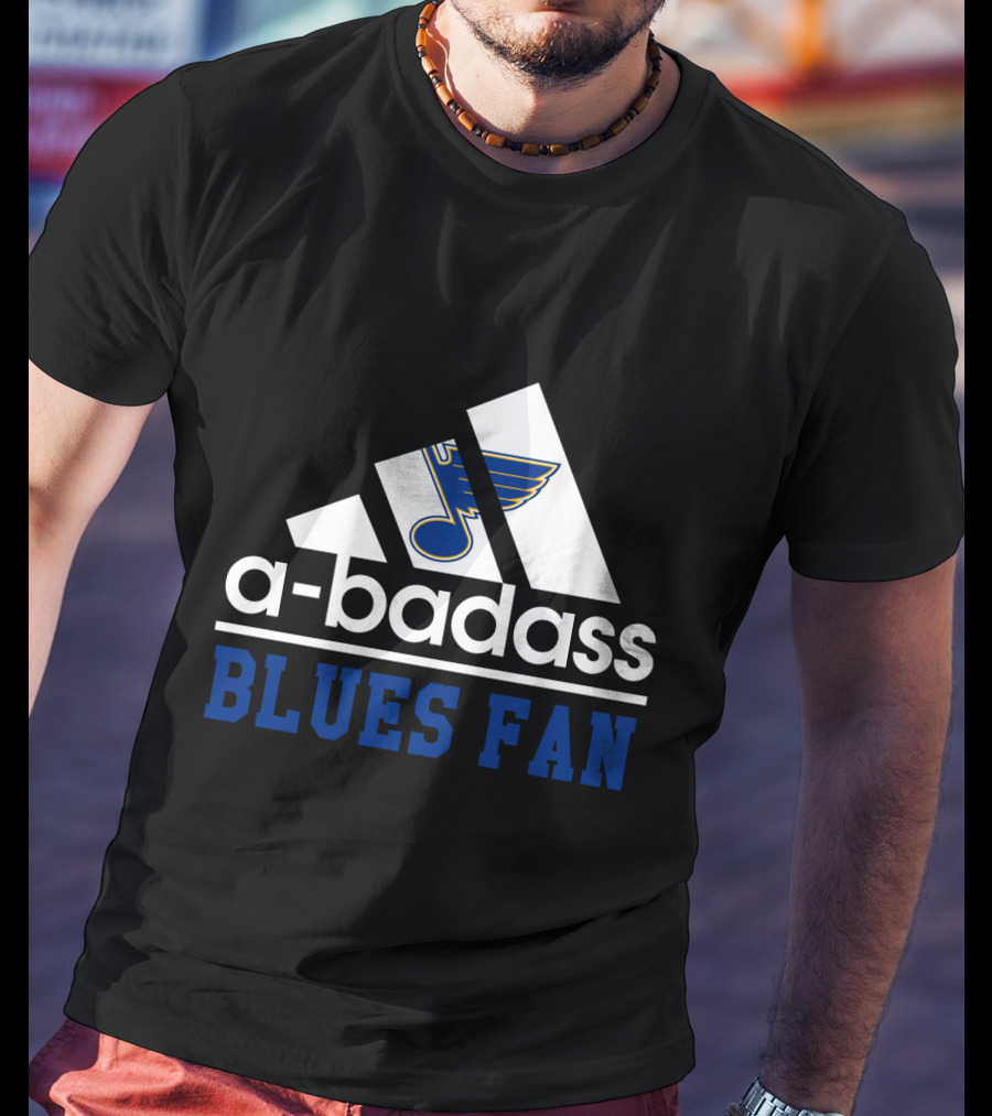 A-Badass Blues Fan St Louis Nhl Hockey Theme T-Shirt