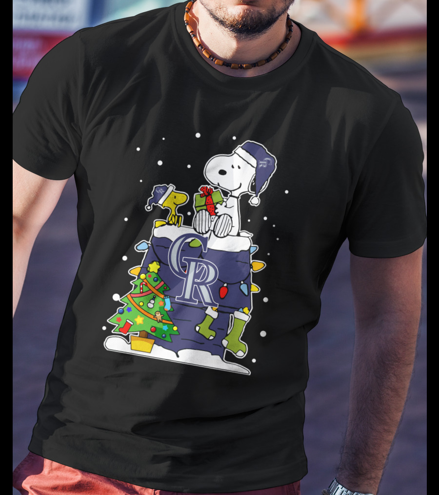 Colorado Rockies Snoopy Christmas Celebration T-Shirt