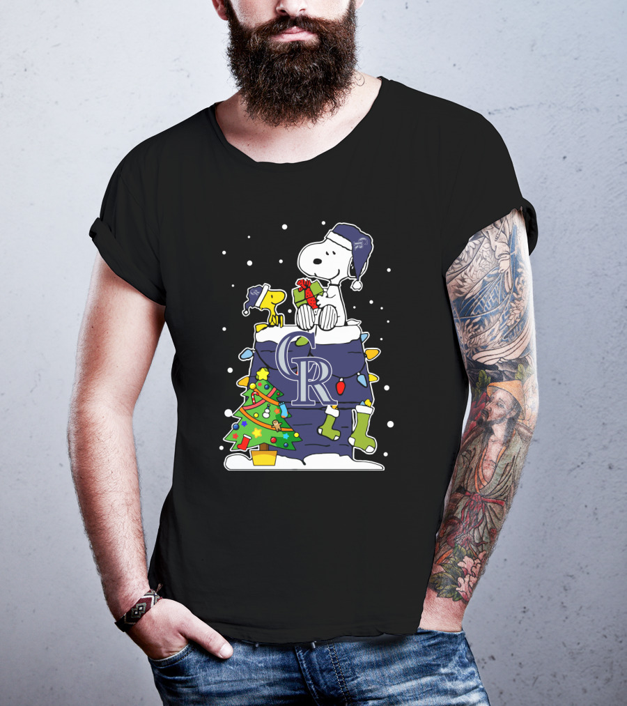 Colorado Rockies Snoopy Christmas Celebration T-Shirt