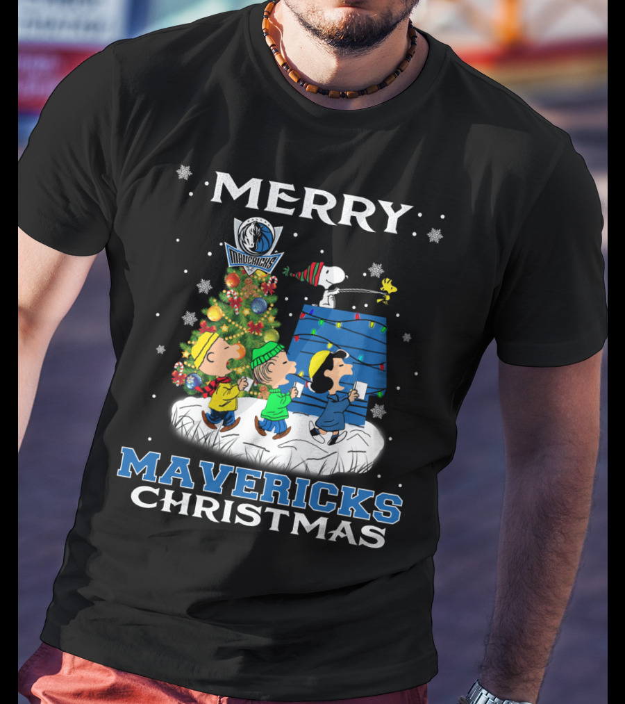 Merry Mavericks Christmas Dallas Snoopy Fans T-Shirt
