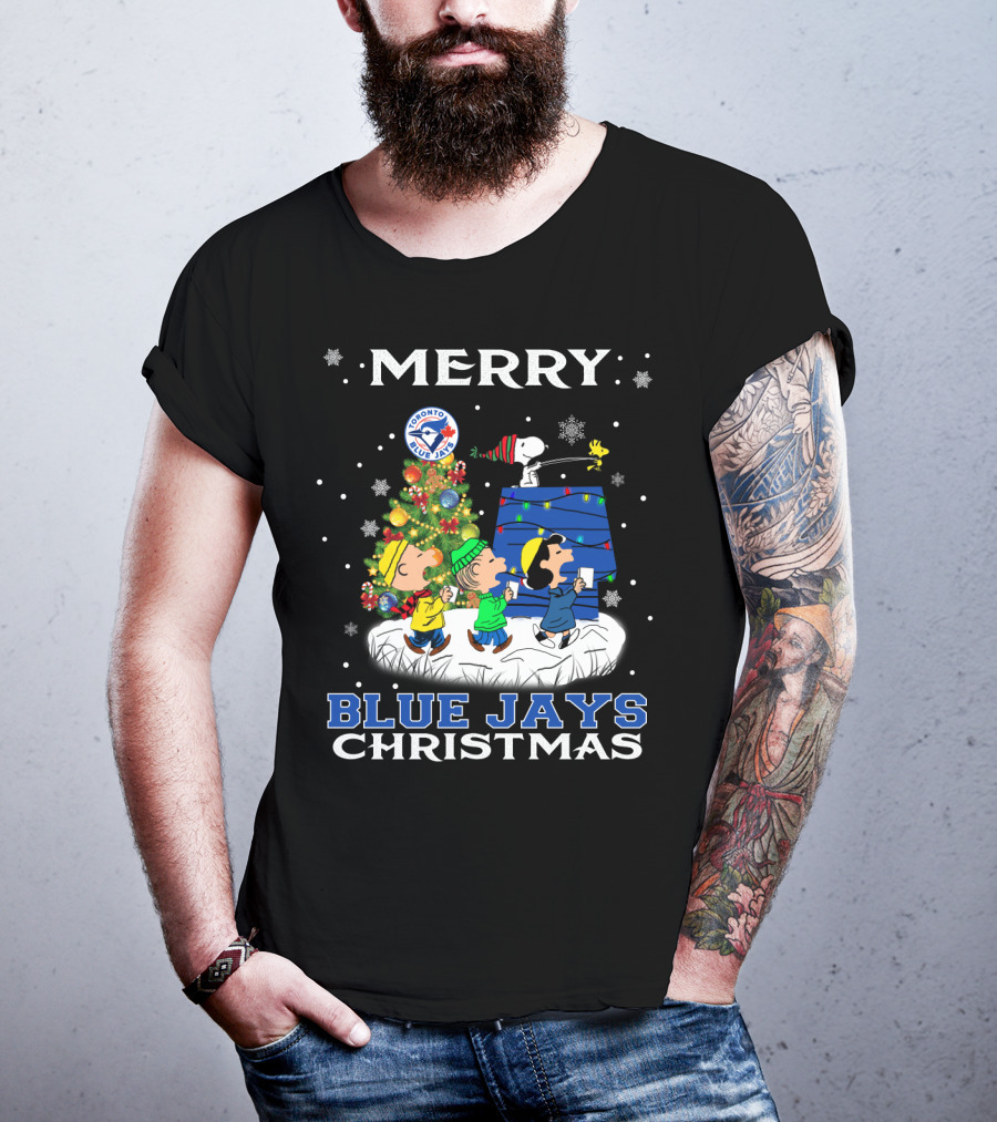 Merry Toronto Blue Jays Christmas Snoopy Fans T-Shirt