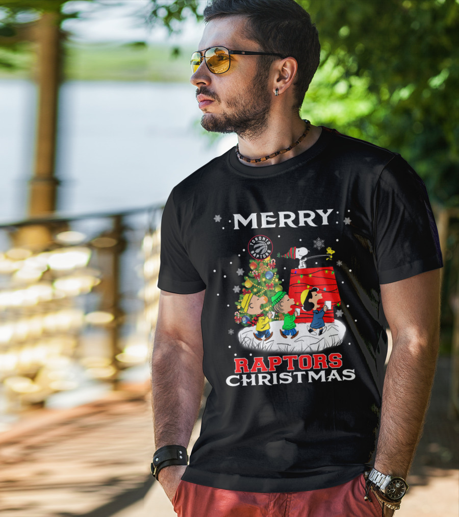 Merry Raptors Christmas Toronto Snoopy Fans T-Shirt
