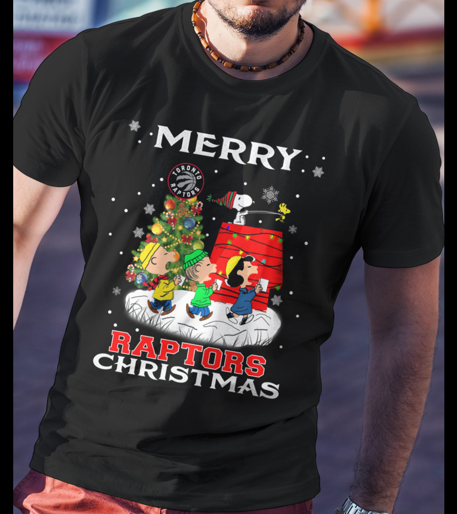 Merry Raptors Christmas Toronto Snoopy Fans T-Shirt