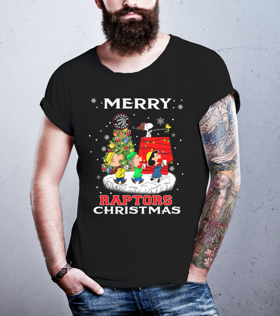 Merry Raptors Christmas Toronto Snoopy Fans T-Shirt