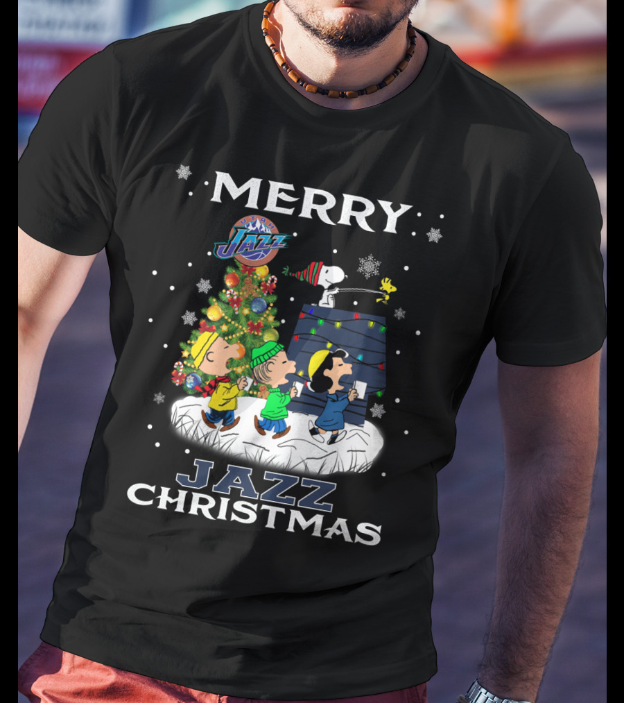 Merry Utah Jazz Christmas Snoopy Fans T-Shirt