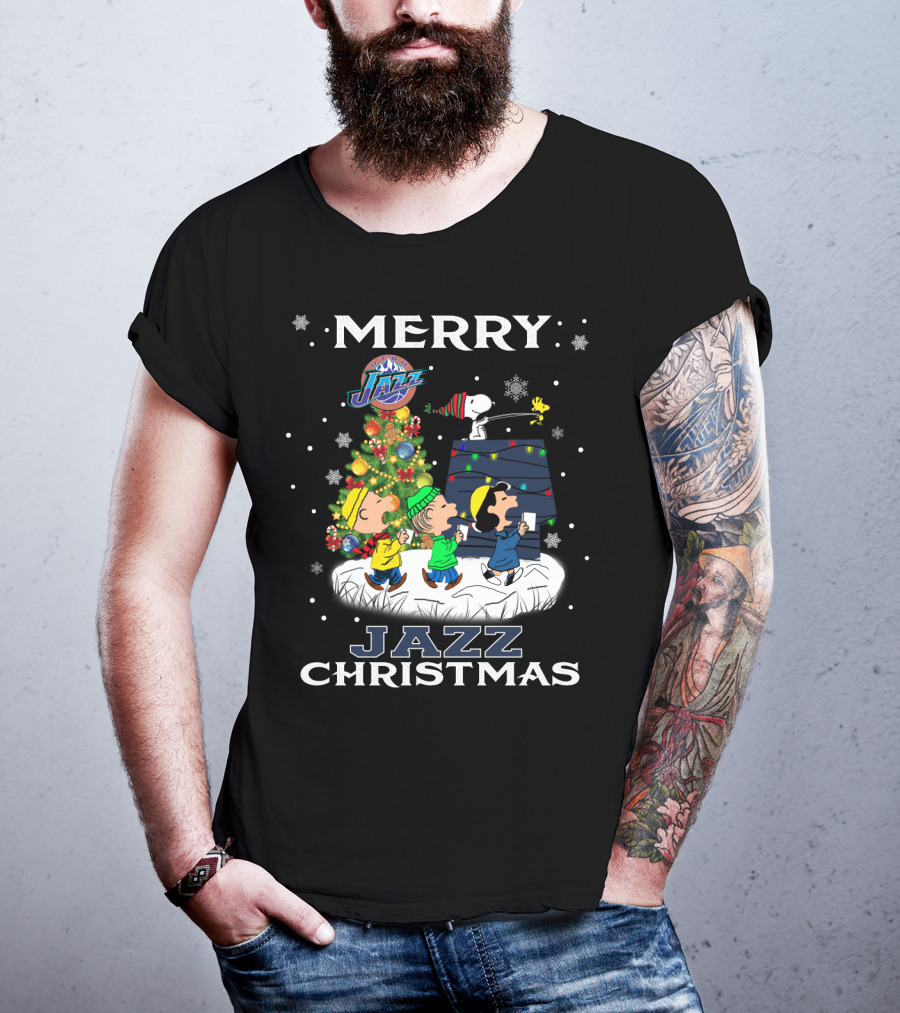 Merry Utah Jazz Christmas Snoopy Fans T-Shirt