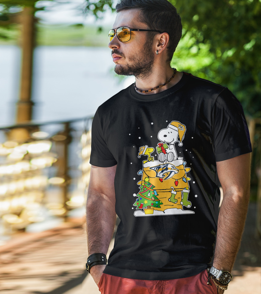 Nashville Predators Snoopy Christmas Celebration T-Shirt