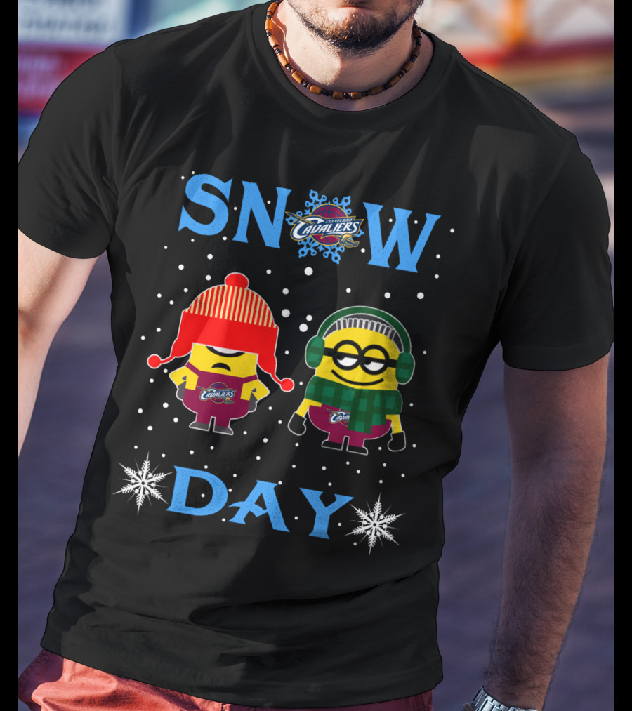 Snow Day Cleveland Cavaliers Minions Winter Fun T-Shirt