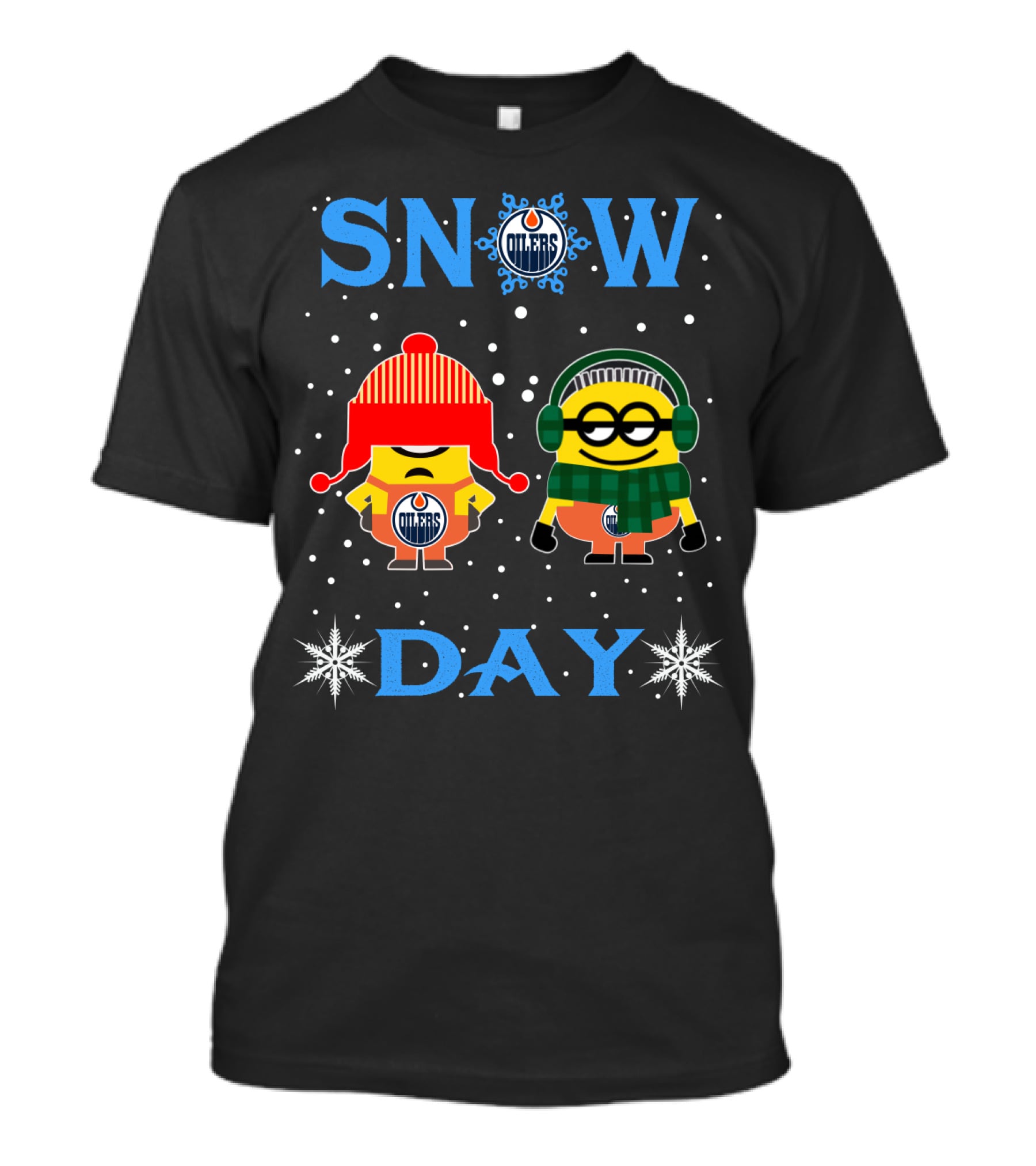 Edmonton Oilers Minion Fans Snow Day Winter Fun T-Shirt