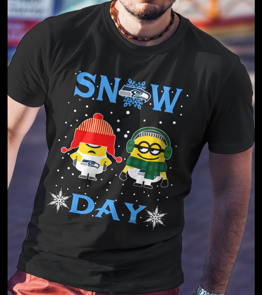 Snow Day Seattle Seahawks Minion Fans T-Shirt