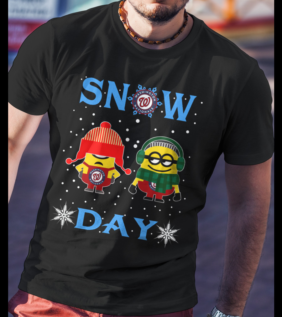 Washington Nationals Snow Day Featuring Minions Winter Theme T-Shirt