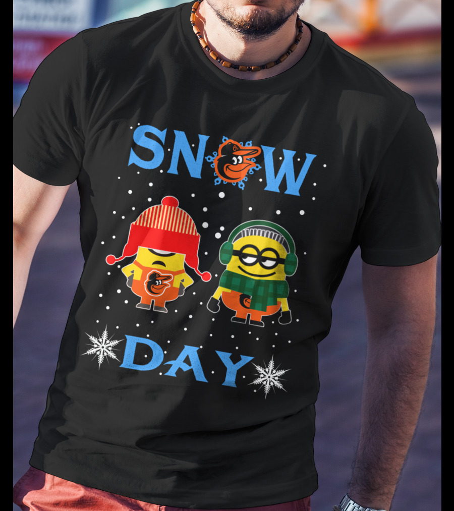 Snow Day Baltimore Orioles Minions T-Shirt