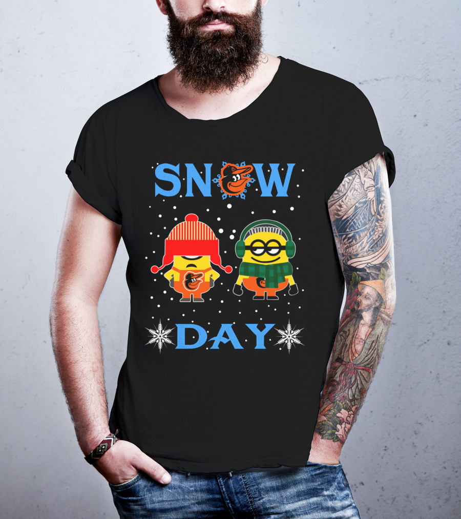 Snow Day Baltimore Orioles Minions T-Shirt
